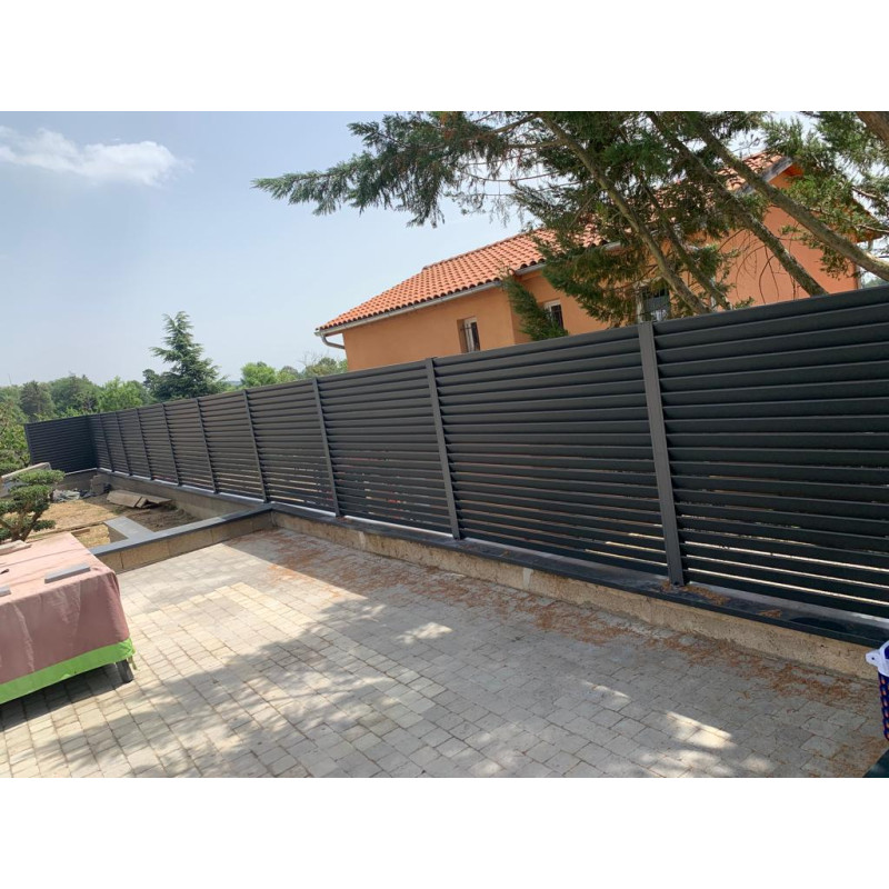 F60 LOUVER Anthracite, Clôture aluminium persienne [L 2.0 x H 1.5 m]