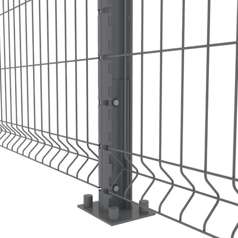 PROFENCE Anthracite, Poteau clôture à platine & encoches [H 1.03 m]