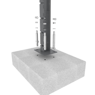PROFENCE Anthracite, Poteau clôture à platine & encoches [H 1.93 m]