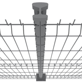 PROFENCE Anthracite, Poteau clôture à platine & encoches [H 1.93 m]