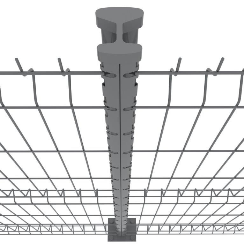 PROFENCE Anthracite, Poteau clôture à platine & encoches [H 1.93 m]
