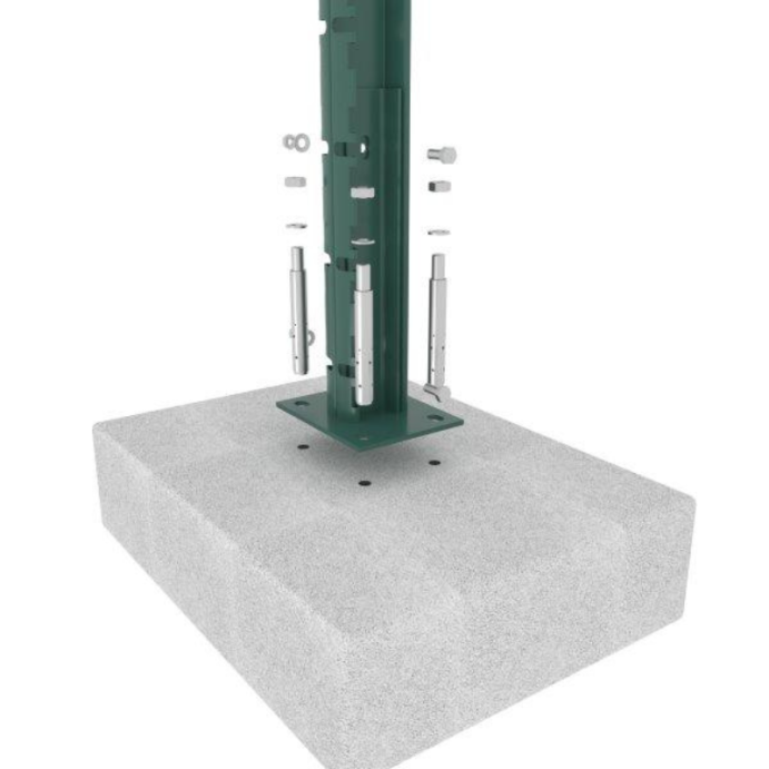 PROFENCE Vert, Clôture rigide à platine & encoches, [H 1.03 m]