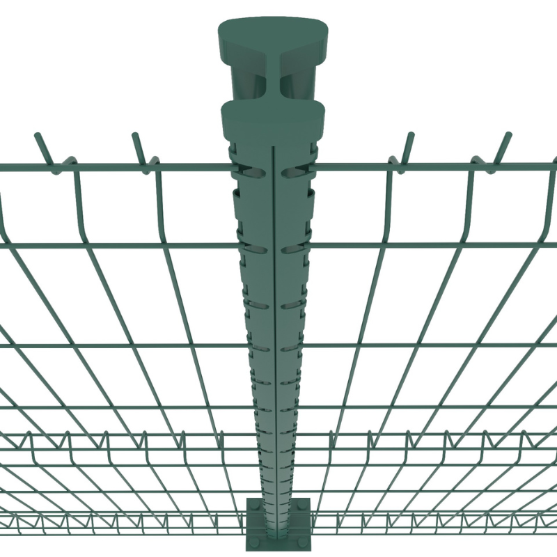 PROFENCE Vert, Poteau clôture à platine & encoches [H 1.23 m]