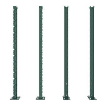 PROFENCE Vert, Poteau clôture à platine & encoches [H 1.73 m]