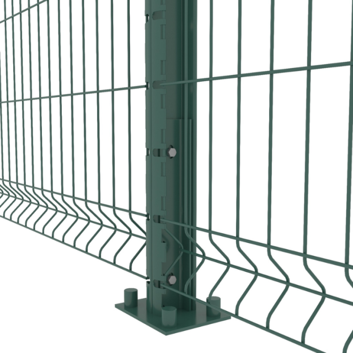 PROFENCE Vert, Poteau clôture à platine & encoches [H 1.93 m]