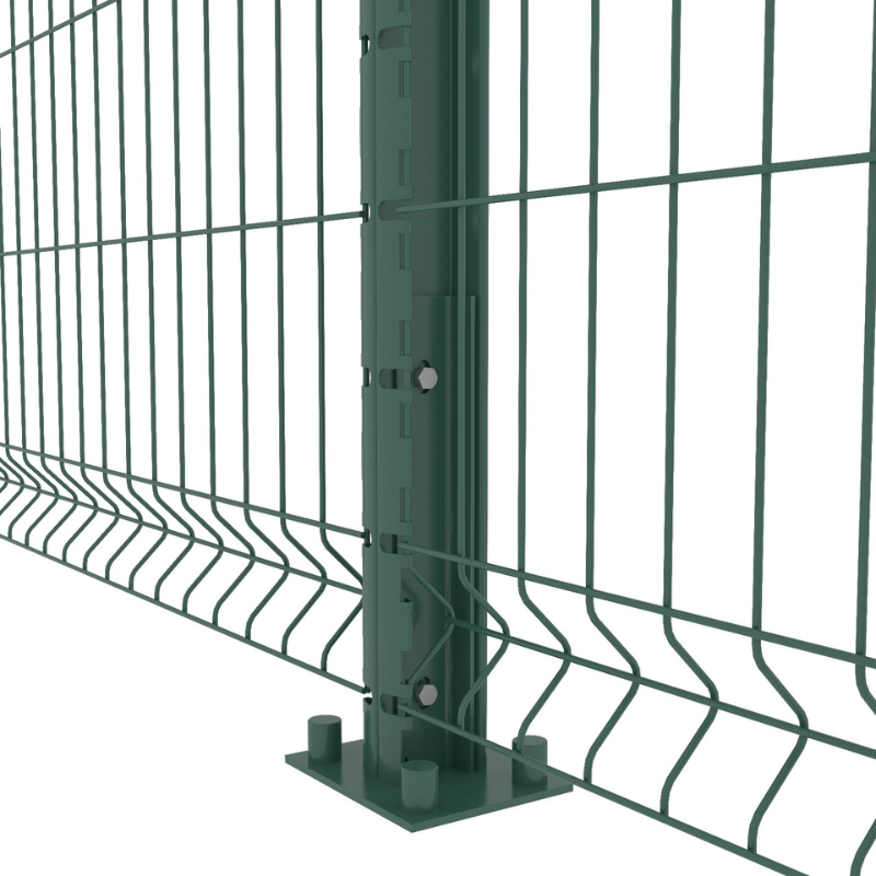 PROFENCE Vert, Poteau clôture à platine & encoches [H 1.23 m]