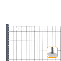 PROFENCE Anthracite, Clôture rigide à platine & encoches, [H 1.03 m]