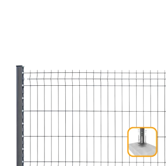 PROFENCE Anthracite, Clôture rigide à platine & encoches, [H 1.03 m]