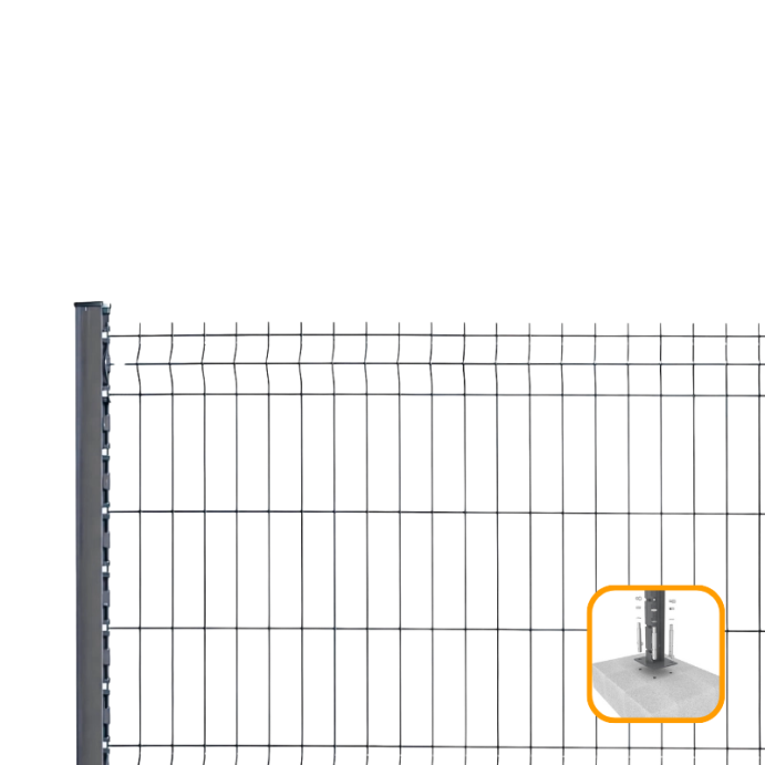 PROFENCE Anthracite, Clôture rigide à platine & encoches, [H 1.03 m]