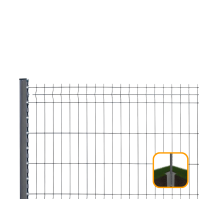 PROFENCE Anthracite, Clôture rigide à sceller & encoches, [H 1.03 m]
