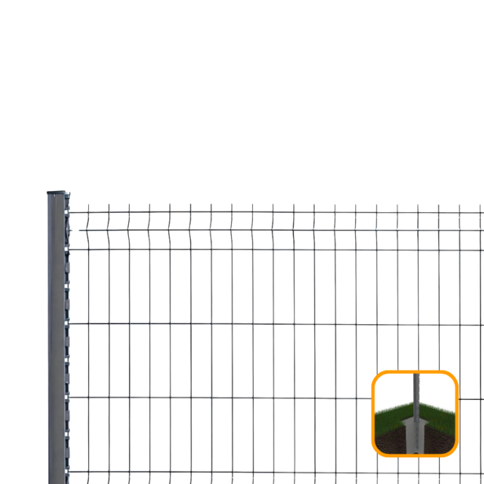 PROFENCE Anthracite, Clôture rigide à sceller & encoches, [H 1.03 m]