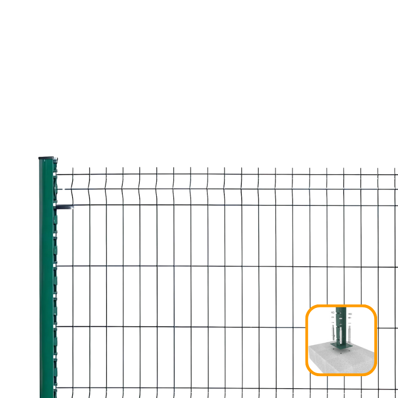 PROFENCE Vert, Clôture rigide à platine & encoches, [H 1.03 m]