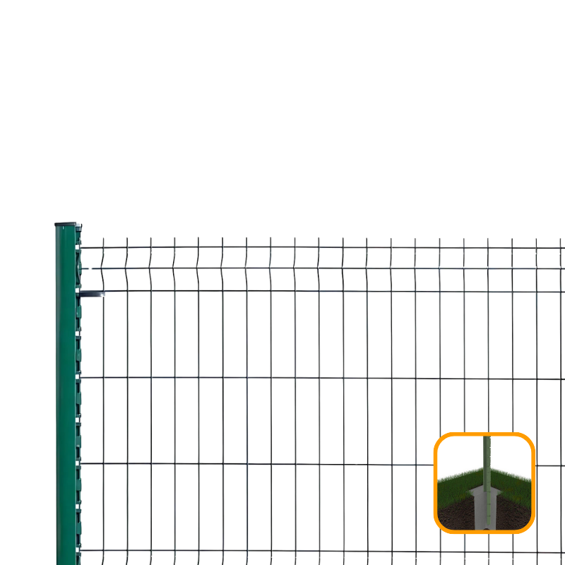 PROFENCE Vert, Clôture rigide à sceller & encoches, [H 1.03 m]