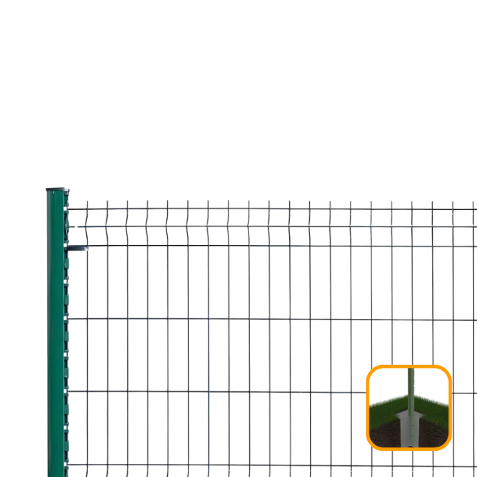 PROFENCE Vert, Clôture rigide à sceller & encoches, [H 1.03 m]