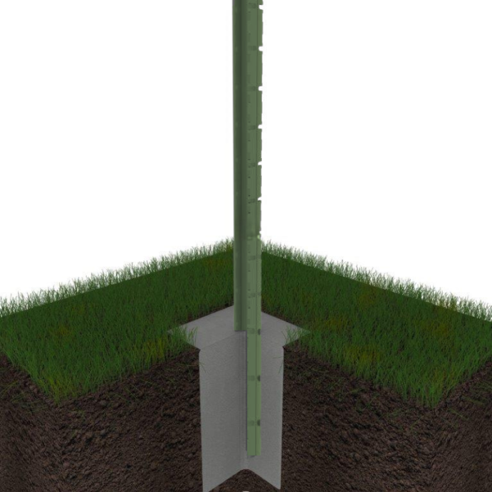PROFENCE Vert, Clôture rigide à sceller & encoches, [H 1.03 m]