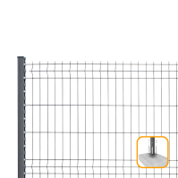 PROFENCE Anthracite, Clôture rigide à platine & encoches, [H 1.23 m]