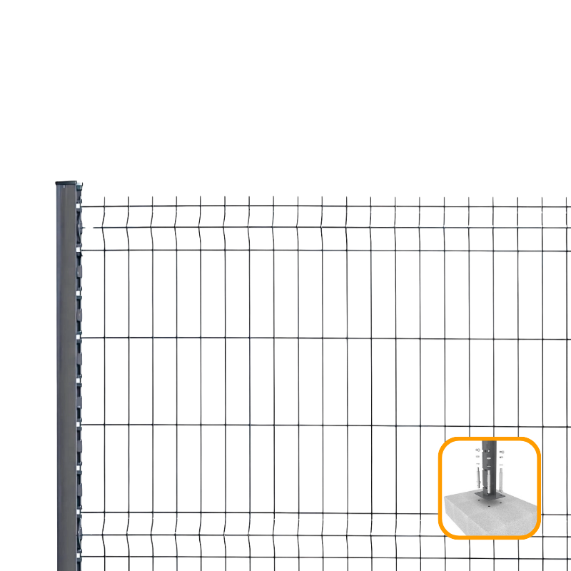 PROFENCE Anthracite, Clôture rigide à platine & encoches, [H 1.23 m]