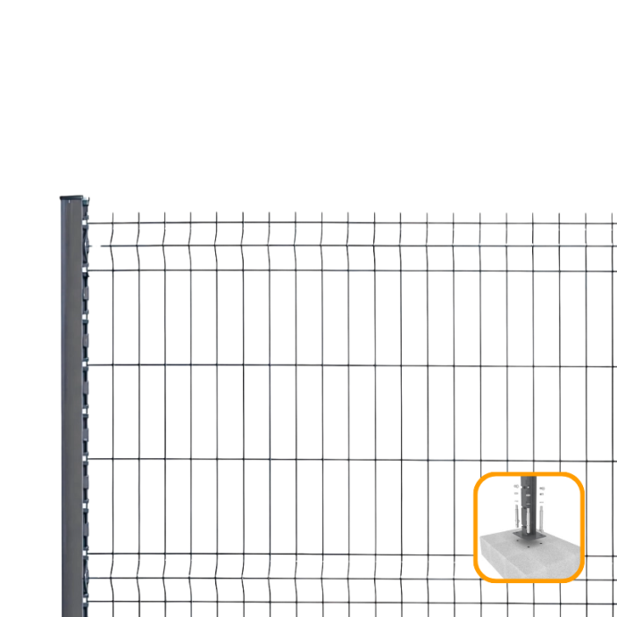 PROFENCE Anthracite, Clôture rigide à platine & encoches, [H 1.23 m]