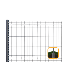 PROFENCE Anthracite, Clôture rigide à sceller & encoches, [H 1.23 m]