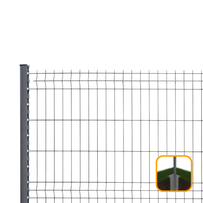 PROFENCE Anthracite, Clôture rigide à sceller & encoches, [H 1.23 m]