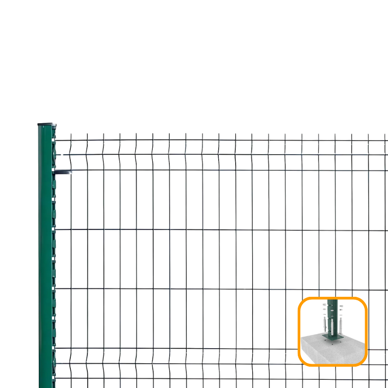 PROFENCE Vert, Clôture rigide à platine & encoches, [H 1.23 m]