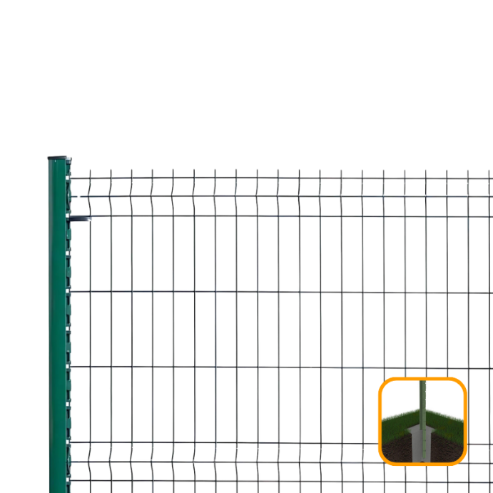 PROFENCE Vert, Clôture rigide à sceller & encoches, [H 1.23 m]