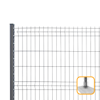 PROFENCE Anthracite, Clôture rigide à platine & encoches, [H 1.53 m]