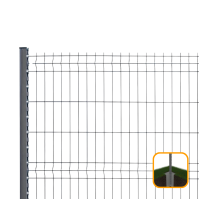 PROFENCE Anthracite, Clôture rigide à sceller & encoches, [H 1.53 m]