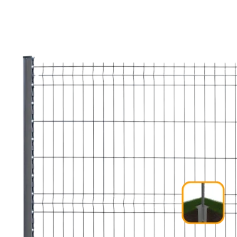 PROFENCE Anthracite, Clôture rigide à sceller & encoches, [H 1.53 m]