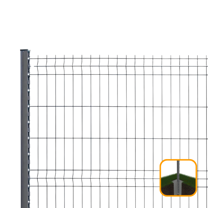 PROFENCE Anthracite, Clôture rigide à sceller & encoches, [H 1.53 m]