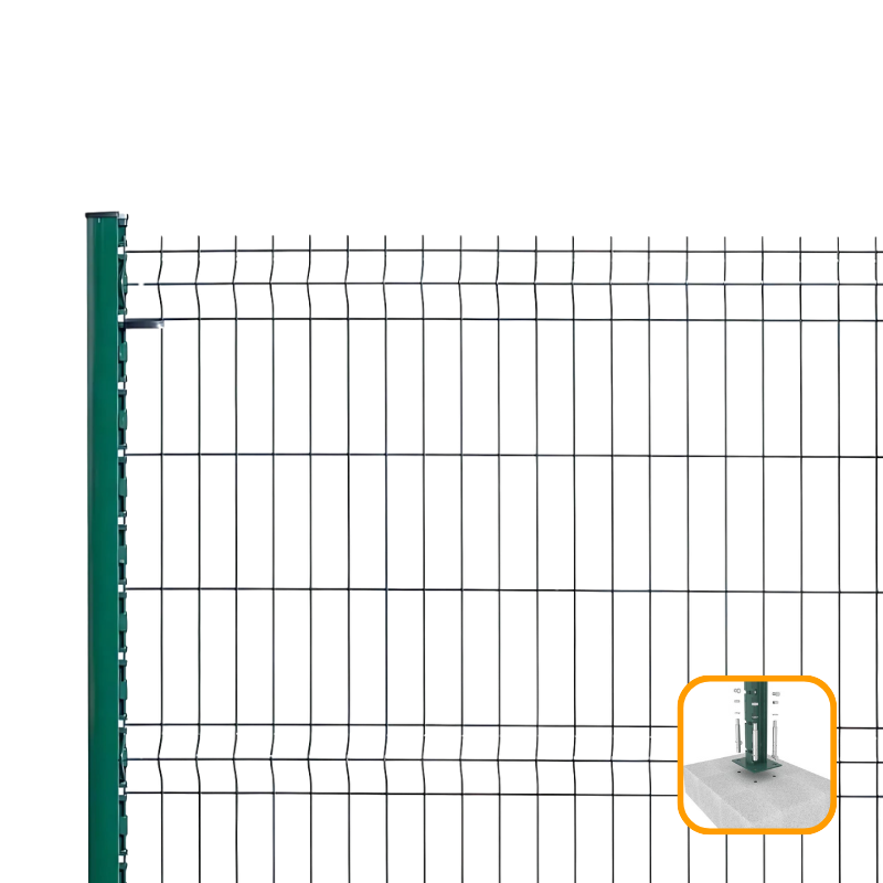 PROFENCE Vert, Clôture rigide à platine & encoches, [H 1.53 m]