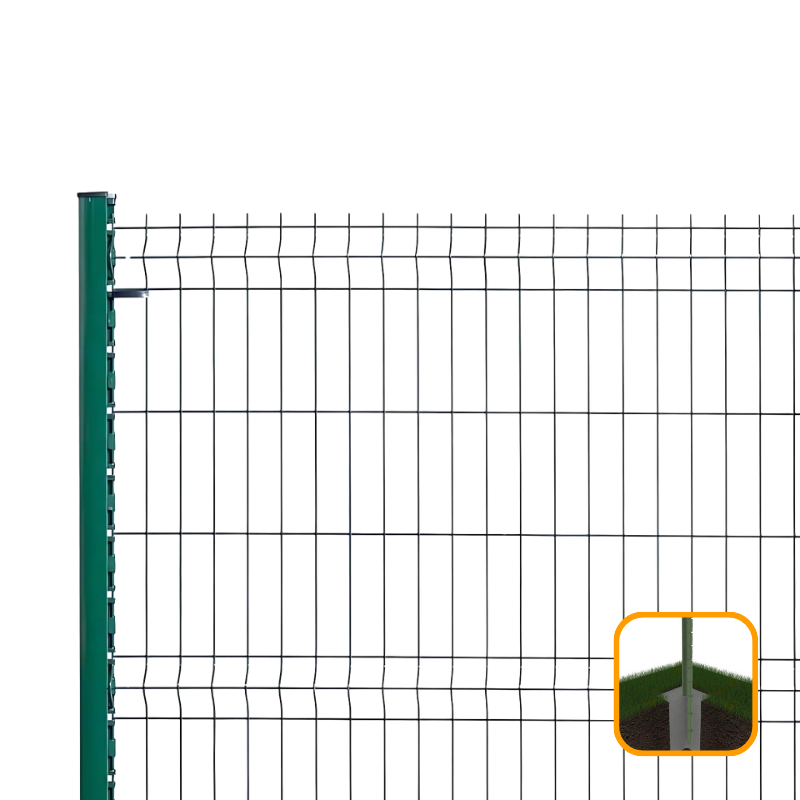 PROFENCE Vert, Clôture rigide à sceller & encoches, [H 1.53 m]