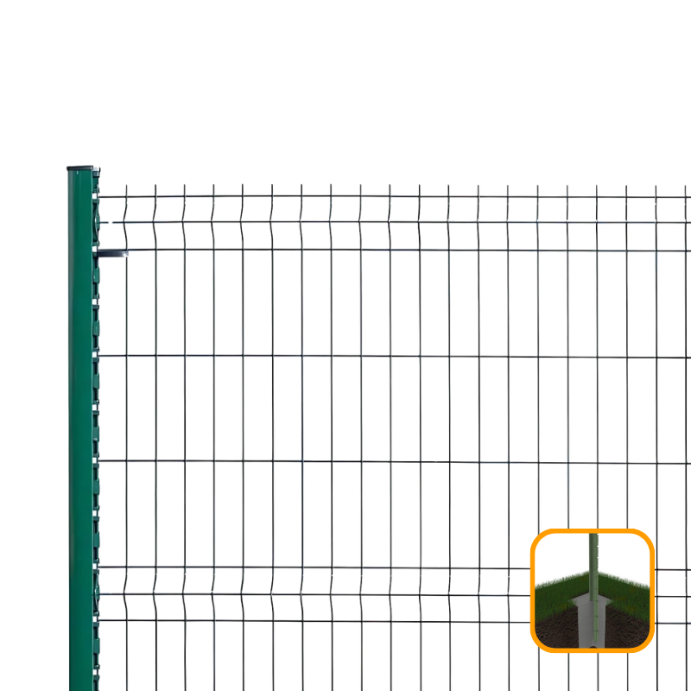 PROFENCE Vert, Clôture rigide à sceller & encoches, [H 1.53 m]
