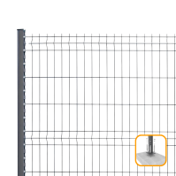 PROFENCE Anthracite, Clôture rigide à platine & encoches, [H 1.73 m]