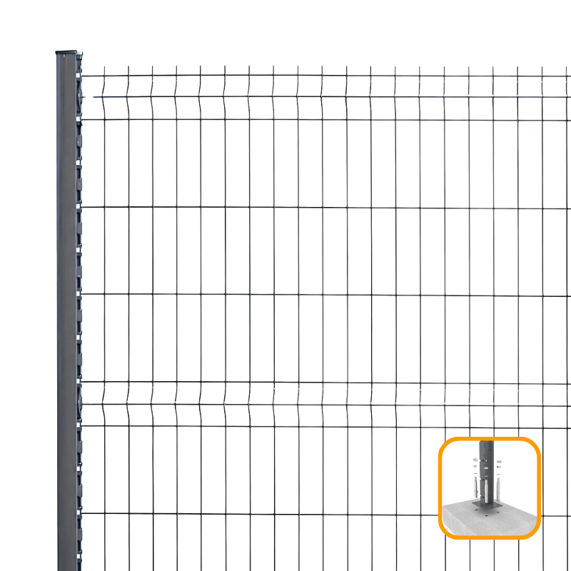 PROFENCE Anthracite, Clôture rigide à platine & encoches, [H 1.93 m]