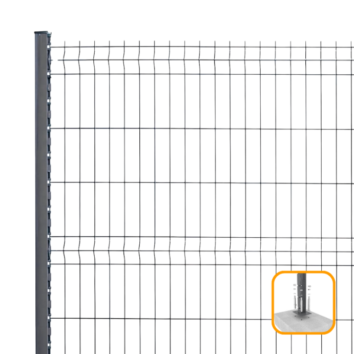 PROFENCE Anthracite, Clôture rigide à platine & encoches, [H 1.93 m]