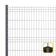 PROFENCE Anthracite, Clôture rigide à sceller & encoches, [H 1.93 m]