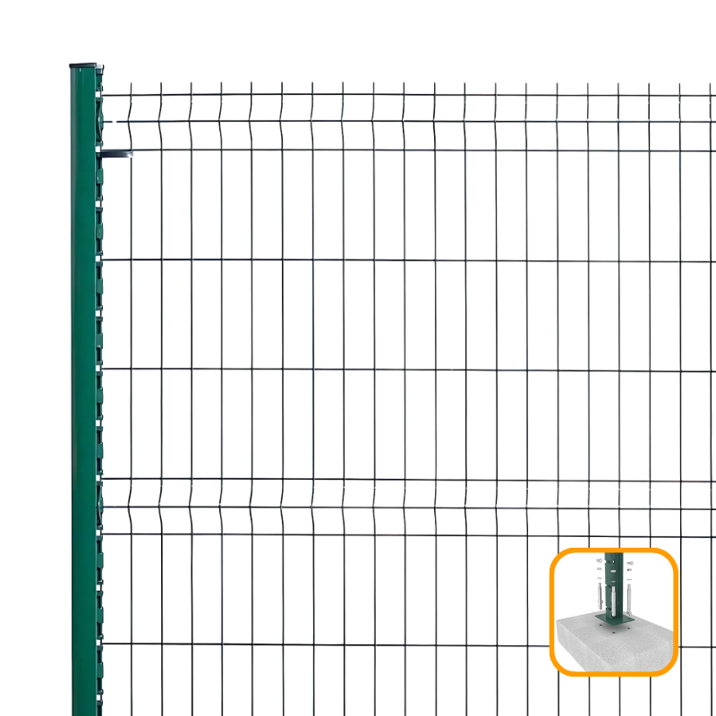 PROFENCE Vert, Clôture rigide à platine & encoches, [H 1.93 m]