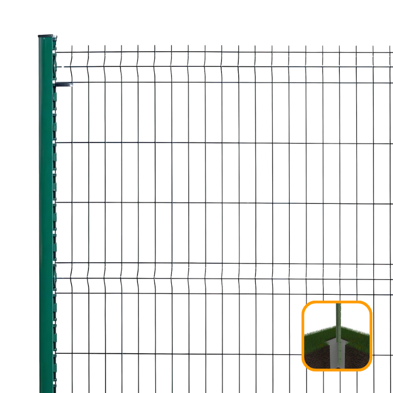 PROFENCE Vert, Clôture rigide à sceller & encoches, [H 1.93 m]