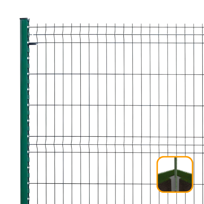 PROFENCE Vert, Clôture rigide à sceller & encoches, [H 1.93 m]