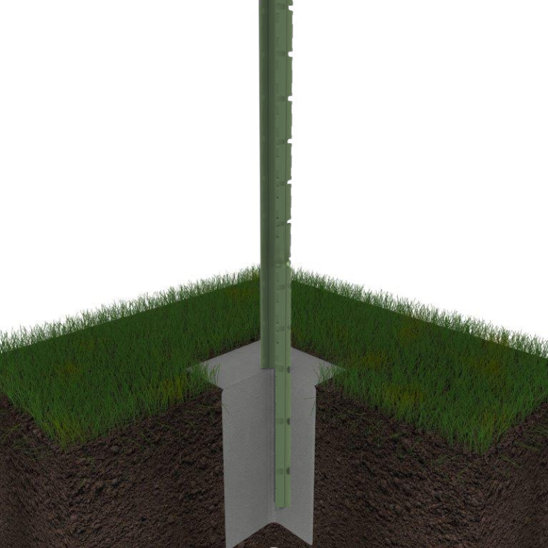 PROFENCE Vert, Poteau clôture à sceller & encoches [H 1.03 m]
