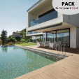 PACK Dalles 20 mm sur plots 23 m² / PADOUK Beige 30x120 cm