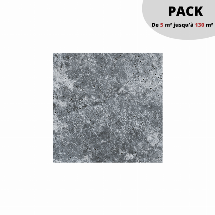 PACK Dalles 20 mm sur plots 18 m² / TRAVERTIN Silver 60x60 cm