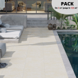 PACK Dalles 20 mm sur plots 36 m² / TRAVERTIN Beige 60x60 cm
