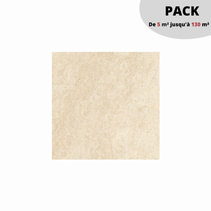 PACK Dalles 20 mm sur plots 36 m² / TRAVERTIN Beige 60x60 cm