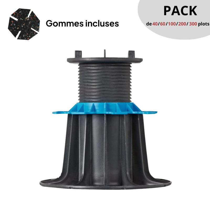 PACK 300 plots réglables JOUPLAST H 140-230 mm pour Dalles