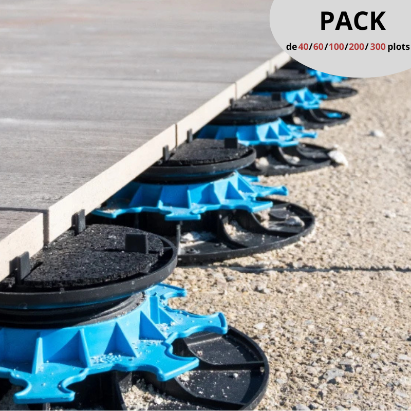 PACK 300 plots réglables JOUPLAST H 8-20 mm pour Dalles
