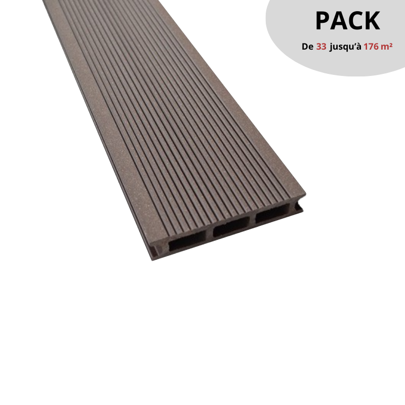 PACK Terrasse Bois Composite 143 m² / PRO XTREM Chocolat