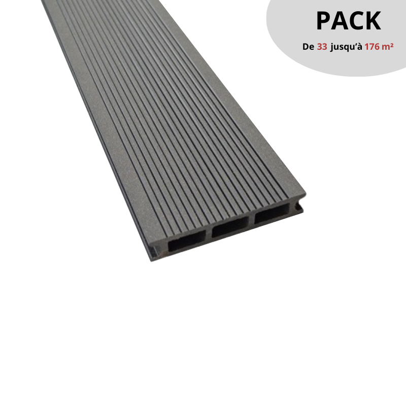 PACK Terrasse Bois Composite 176 m² / PRO XTREM Anthracite