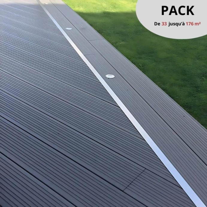PACK Terrasse Bois Composite 176 m² / PRO XTREM Anthracite